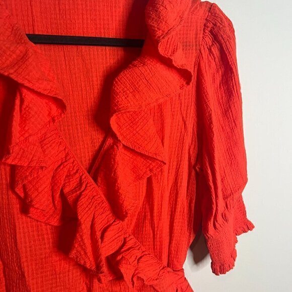J. Crew textured ruffle wrap dress - Picture 3 of 6